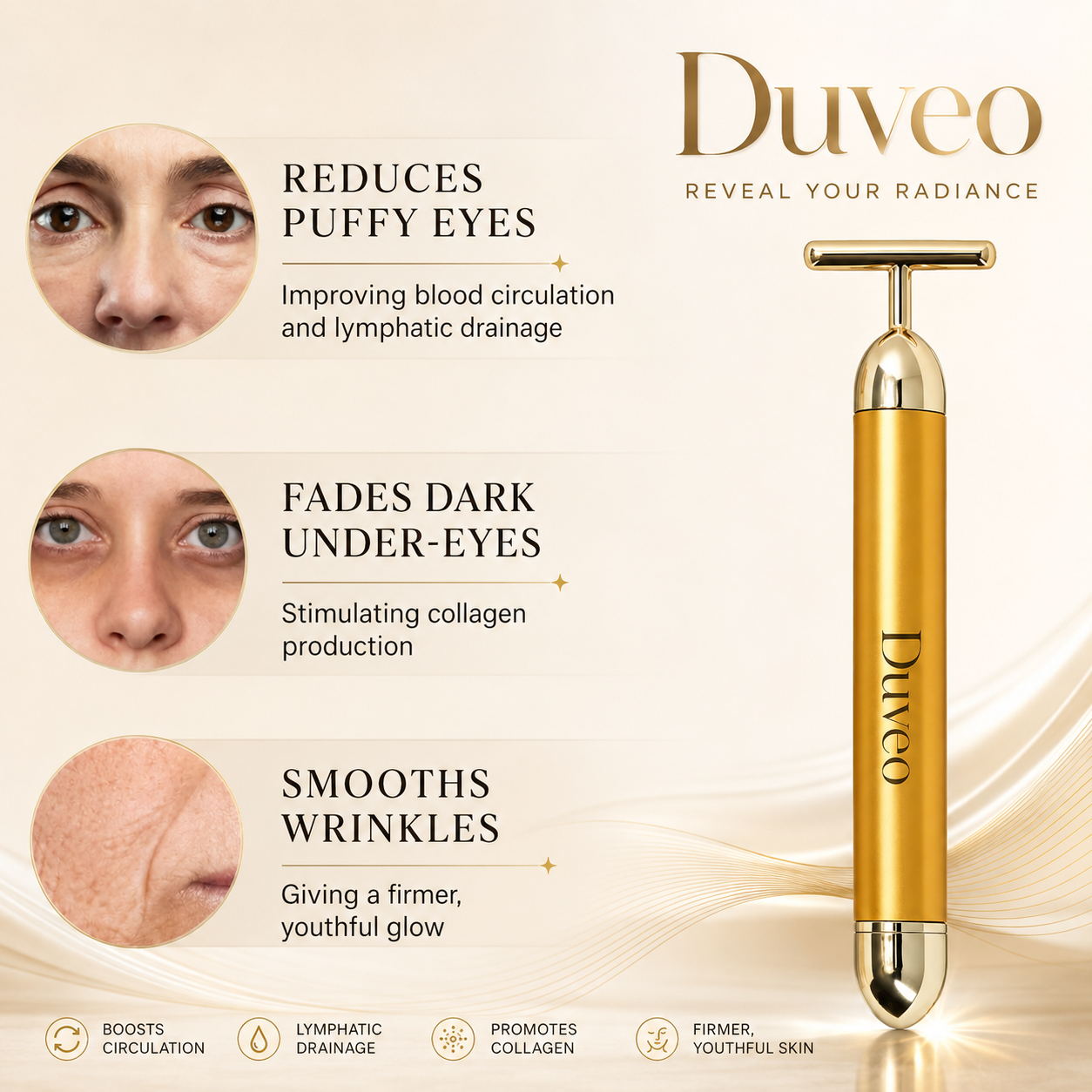 24K Gold Vibrating Face Massager